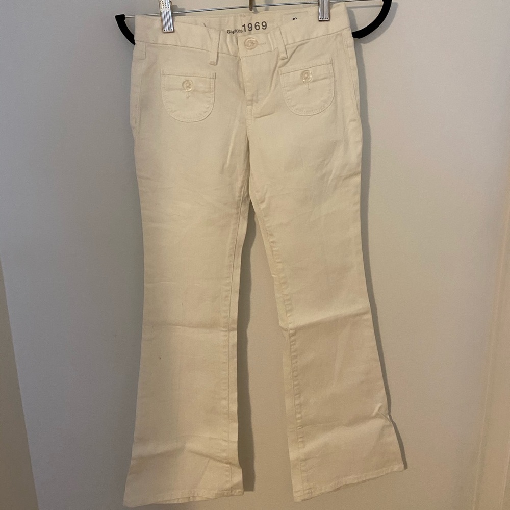 gap kids flared white jeans